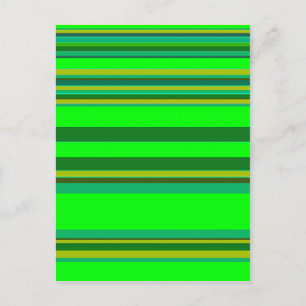 Colorful Green Stripe Customized Designer Pattern Postcard