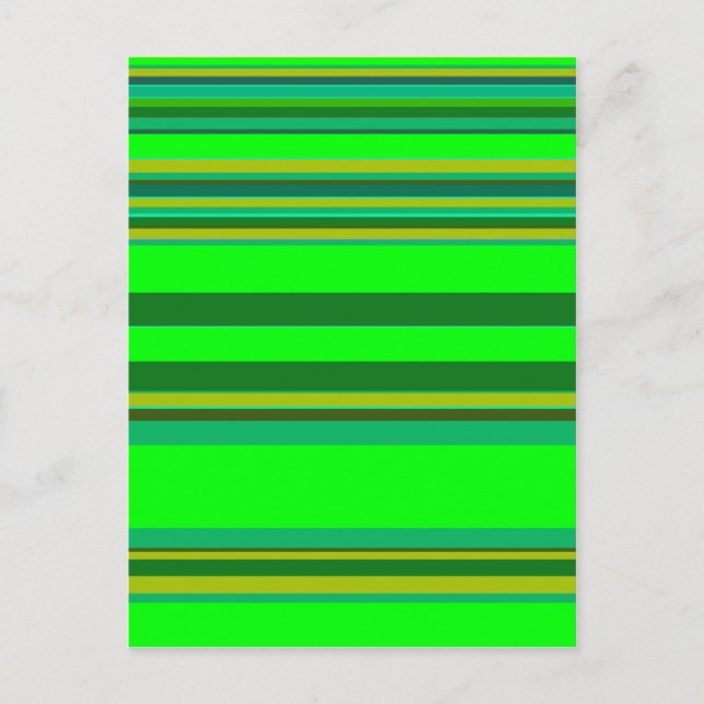 Colorful Green Stripe Customized Designer Pattern Postcard (Front)