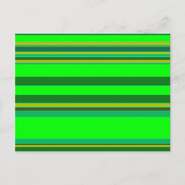 Colorful Green Stripe Customized Designer Pattern Postcard (Front)
