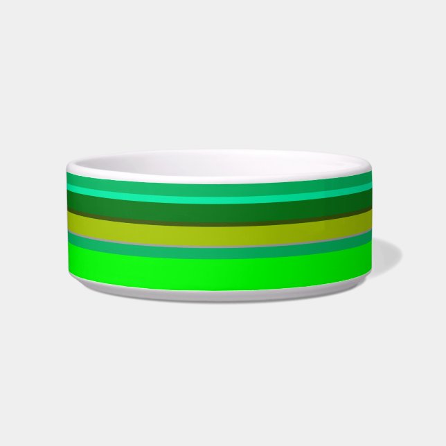 Colorful Green Stripe Pattern Customized Designer Bowl (Left)