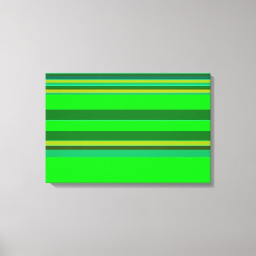 Colorful Green Stripe Pattern Customized Designer Canvas Print