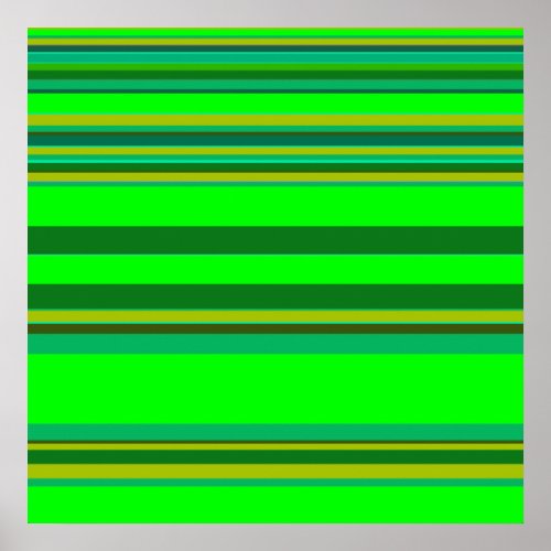 Colorful Green Stripe Pattern Customized Designer Poster