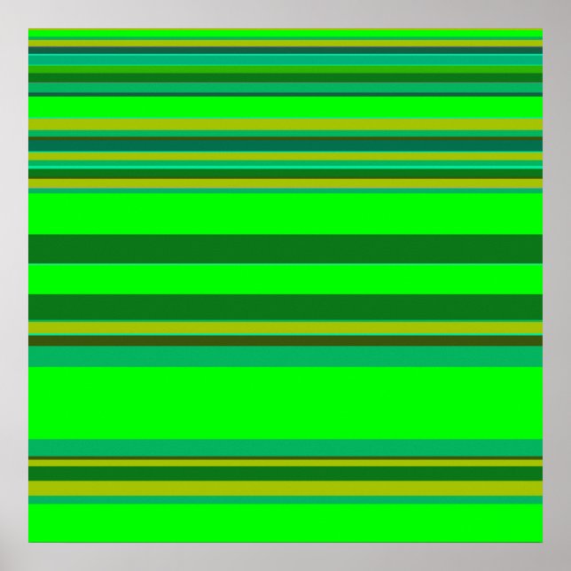 Colorful Green Stripe Pattern Customized Designer Poster (Front)