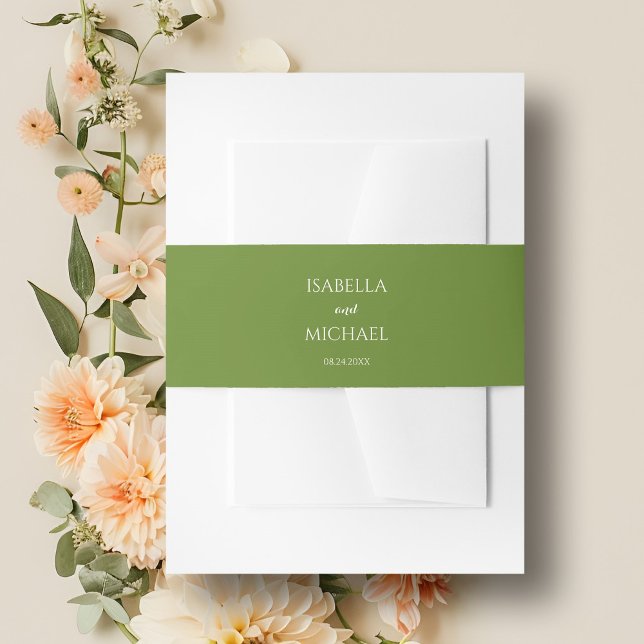 Colorful Green Wedding Invitation Belly Band (Creator Uploaded)