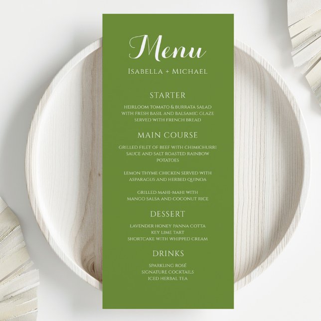 Colorful Green Wedding Menu (Creator Uploaded)