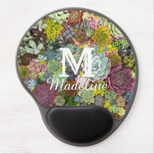 Colorful Greenery Succulents Gel Mouse Pad