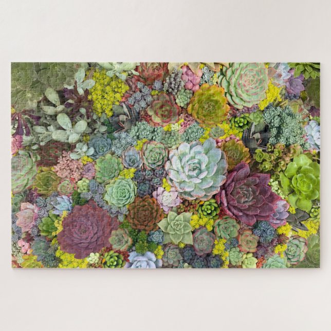 Colorful Greenery Succulents Jigsaw Puzzle (Horizontal)