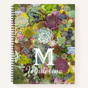 Colorful Greenery Succulents Notebook