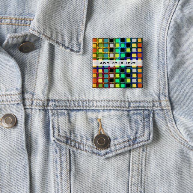Colorful Grid-Tiled by Shirley Taylor Button (In Situ)