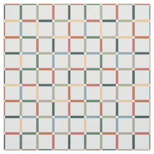 Colorful Grid with Negative Space Art Nouveau Fabric
