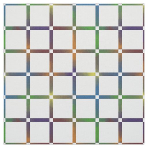 Colorful Grid with Negative Space Blended Rainbow Fabric