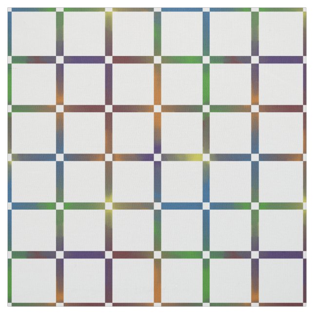 Colorful Grid with Negative Space Blended Rainbow Fabric (Swatch)