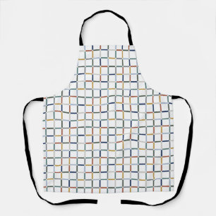 Colorful Grid with Negative Space Impressionist Apron