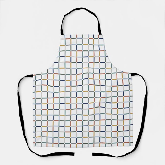 Colorful Grid with Negative Space Impressionist Apron (Front)