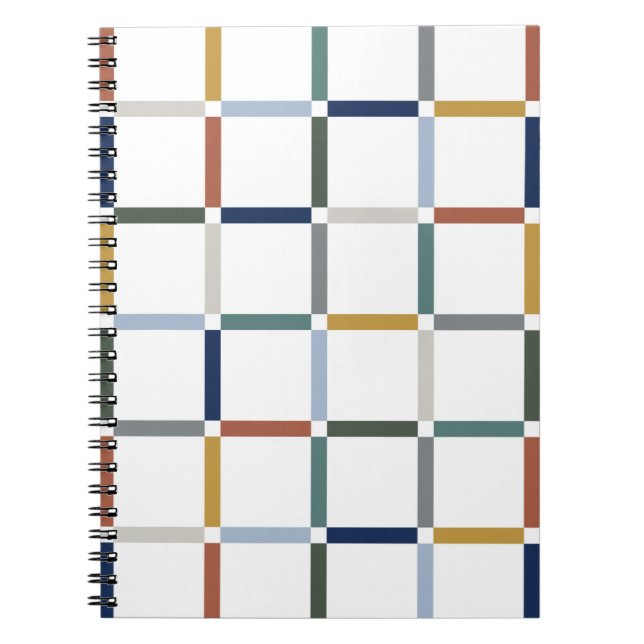 Colorful Grid with Negative Space Impressionist Notebook (Front)