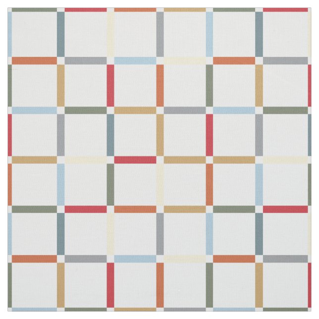 Colorful Grid with Negative Space Mid Mod Fabric (Swatch)