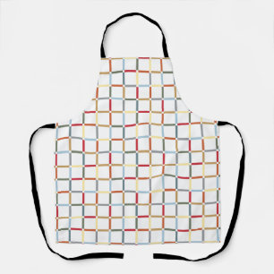 Colorful Grid with Negative Space Mid Mod-inspired Apron