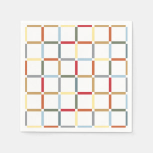 Colorful Grid with Negative Space Mid Mod-inspired Napkins