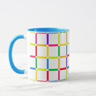 Colorful Grid with Negative Space Pop Art-Inspired Mug