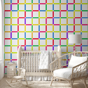 Colorful Grid with Negative Space Pop Art-Inspired Wallpaper