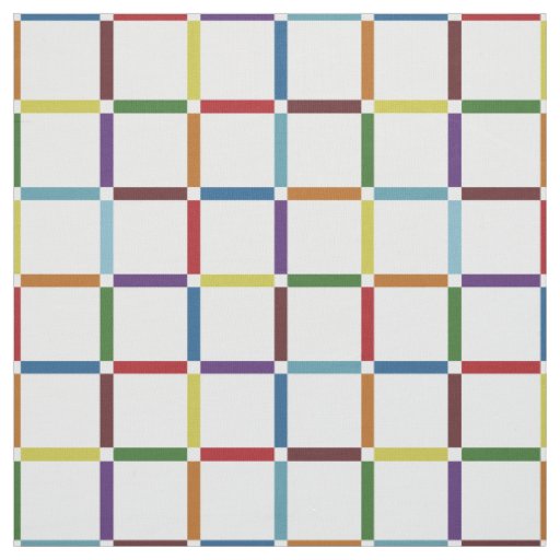 Colorful Grid with Negative Space Rainbow Fabric