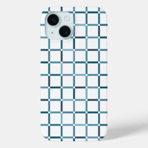 Colorful Grid with Negative Space Sea Tones Colors iPhone 15 Case