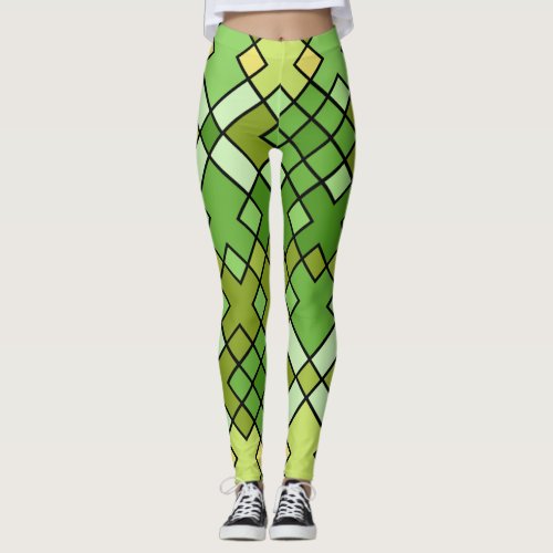 colorful gridded pattern leggings