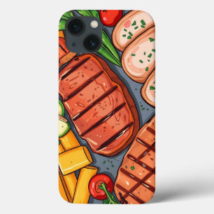 Colorful Grilled Vegetables and Lean Meats iPhone 13 Case