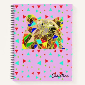 Colorful Grizzly Bear Vibrant Portrait Custom Name