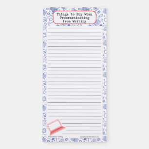 Colorful Grocery List for Writers Magnetic Notepad