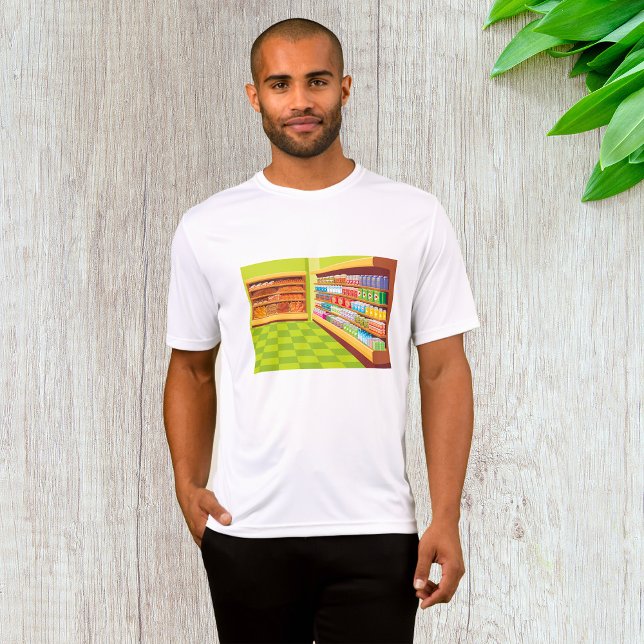Colorful Grocery Store Aisle and Bakery  T-Shirt (Creator Uploaded)