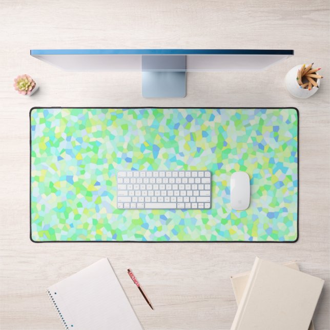 Colorful Groovy Boho Eclectic Sprinkles Mosaic Desk Mat (Office 1)