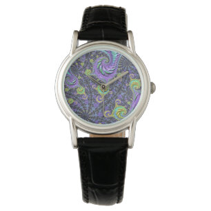 Colorful Groovy Boho Hippie Funky Abstract Fractal Watch