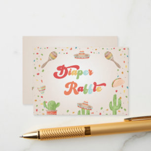 Colorful Groovy Fiesta Diaper Raffle Baby Shower Enclosure Card