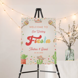 Colorful Groovy Fiesta Wedding Welcome Sign