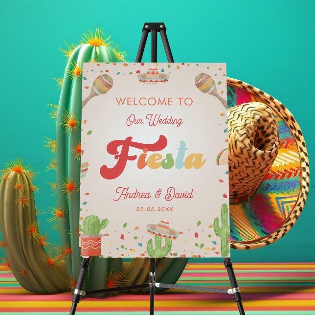 Colorful Groovy Fiesta Wedding Welcome Sign (Creator Uploaded)