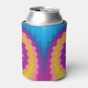 Colorful groovy funky retro tie dye pattern can cooler