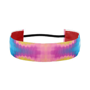Colorful groovy funky retro tie dye pattern fun athletic headband
