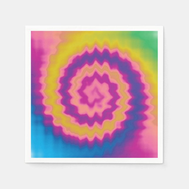 Colorful groovy funky retro tie dye pattern paper napkins (Front)