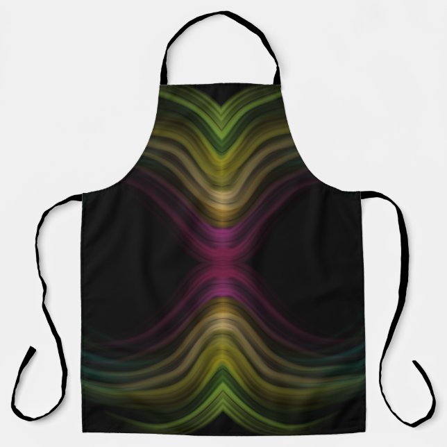 Colorful Groovy Psychedelic Pattern Abstract Art Apron (Front)