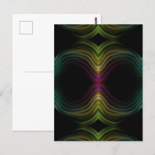 Colorful Groovy Psychedelic Pattern Abstract Art Postcard