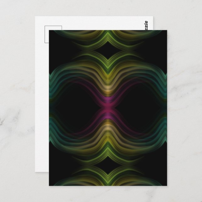 Colorful Groovy Psychedelic Pattern Abstract Art Postcard (Front/Back)