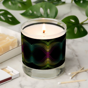 Colorful Groovy Psychedelic Pattern Abstract Art Scented Candle