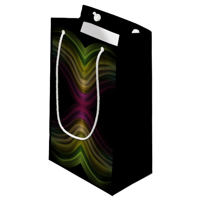 Colorful Groovy Psychedelic Pattern Abstract Art Small Gift Bag (Front Angled)