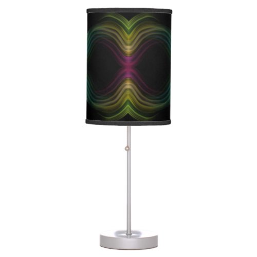 Colorful Groovy Psychedelic Pattern Abstract Art Table Lamp