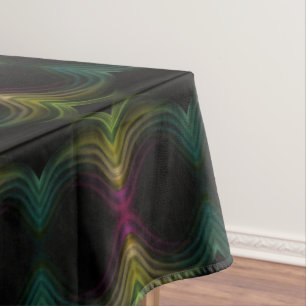 Colorful Groovy Psychedelic Pattern Abstract Art Tablecloth