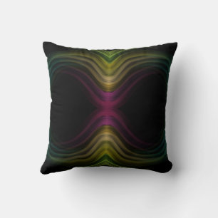 Colorful Groovy Psychedelic Pattern Abstract Art Throw Pillow