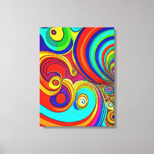 Colorful Groovy Rainbow Swirls Canvas Print