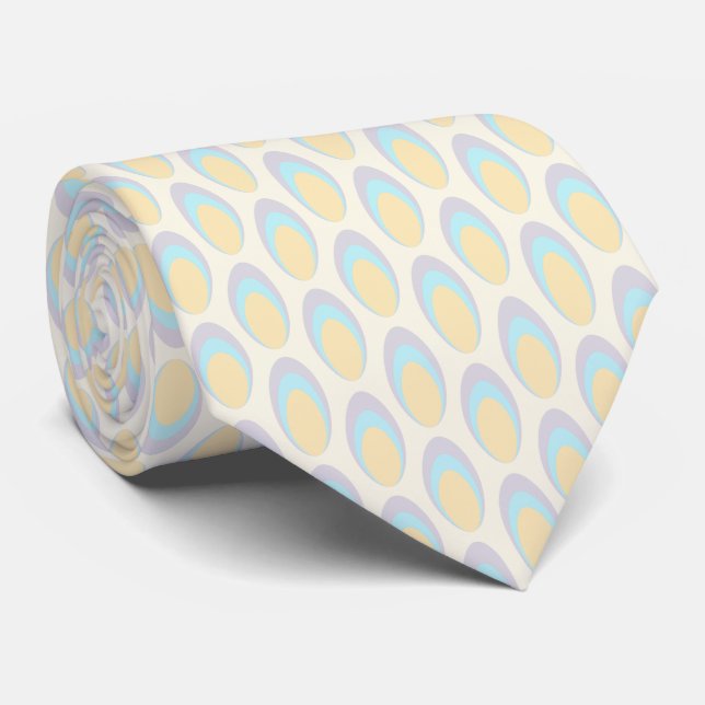 Colorful Groovy Retro 70s Pattern Neck Tie (Rolled)