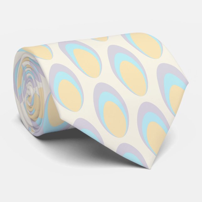 Colorful Groovy Retro 70s Pattern Neck Tie (Rolled)